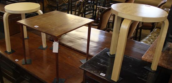 2 modern stools & coffee table